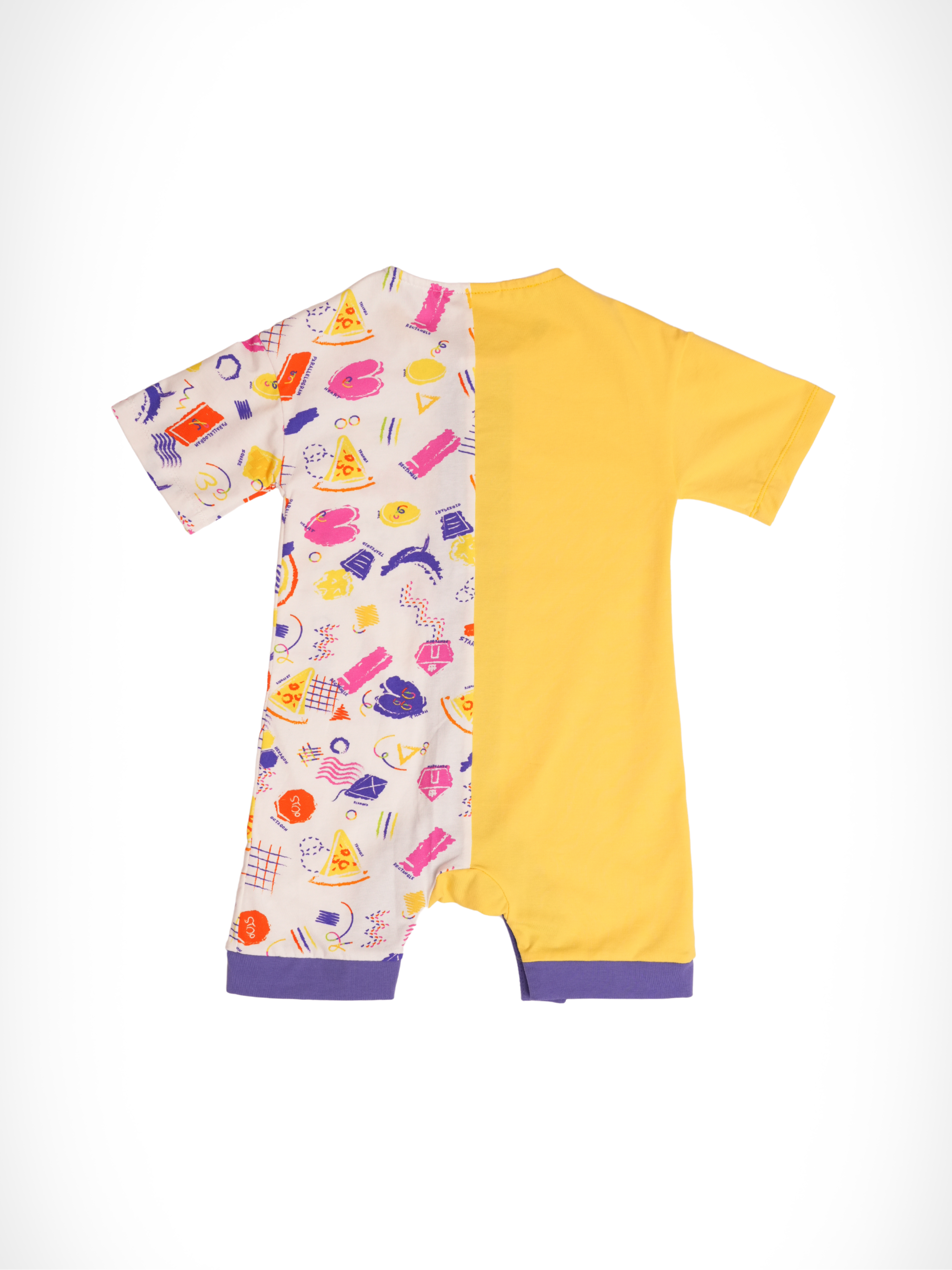 Duotone Romper Whimsical Blocks