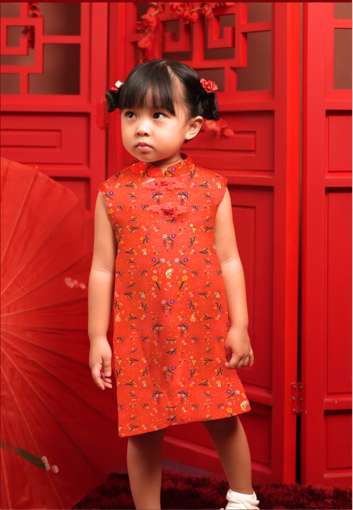 Cheongsam Dress Lion Dance