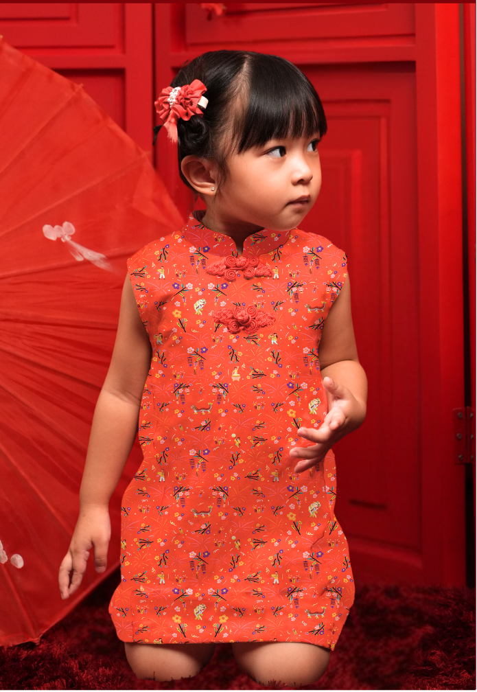 Cheongsam Dress Lion Dance