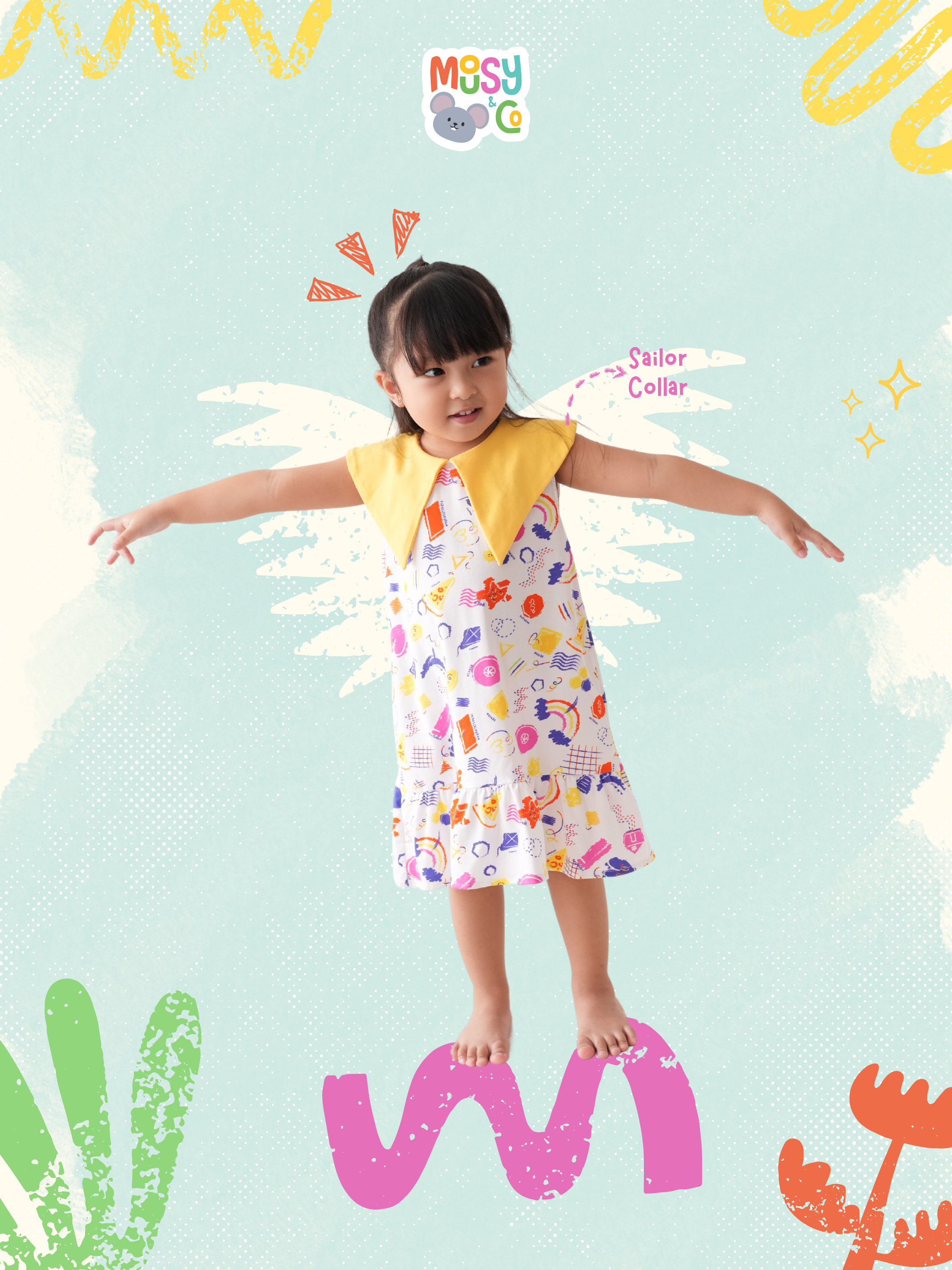 Maris Dress Whimsical Blocks