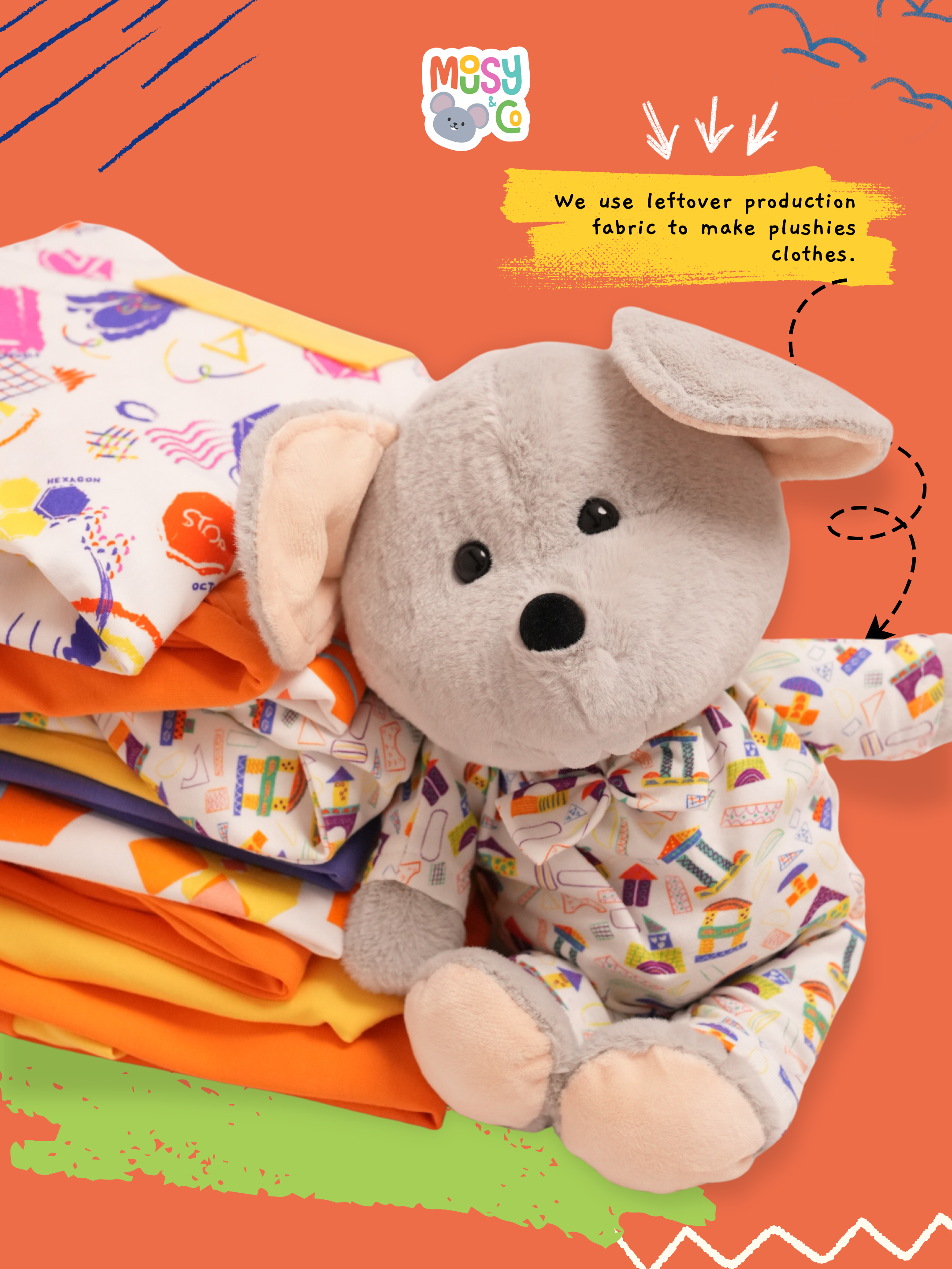 Mousy Sleepsuit in Blocks of Fun Patterns