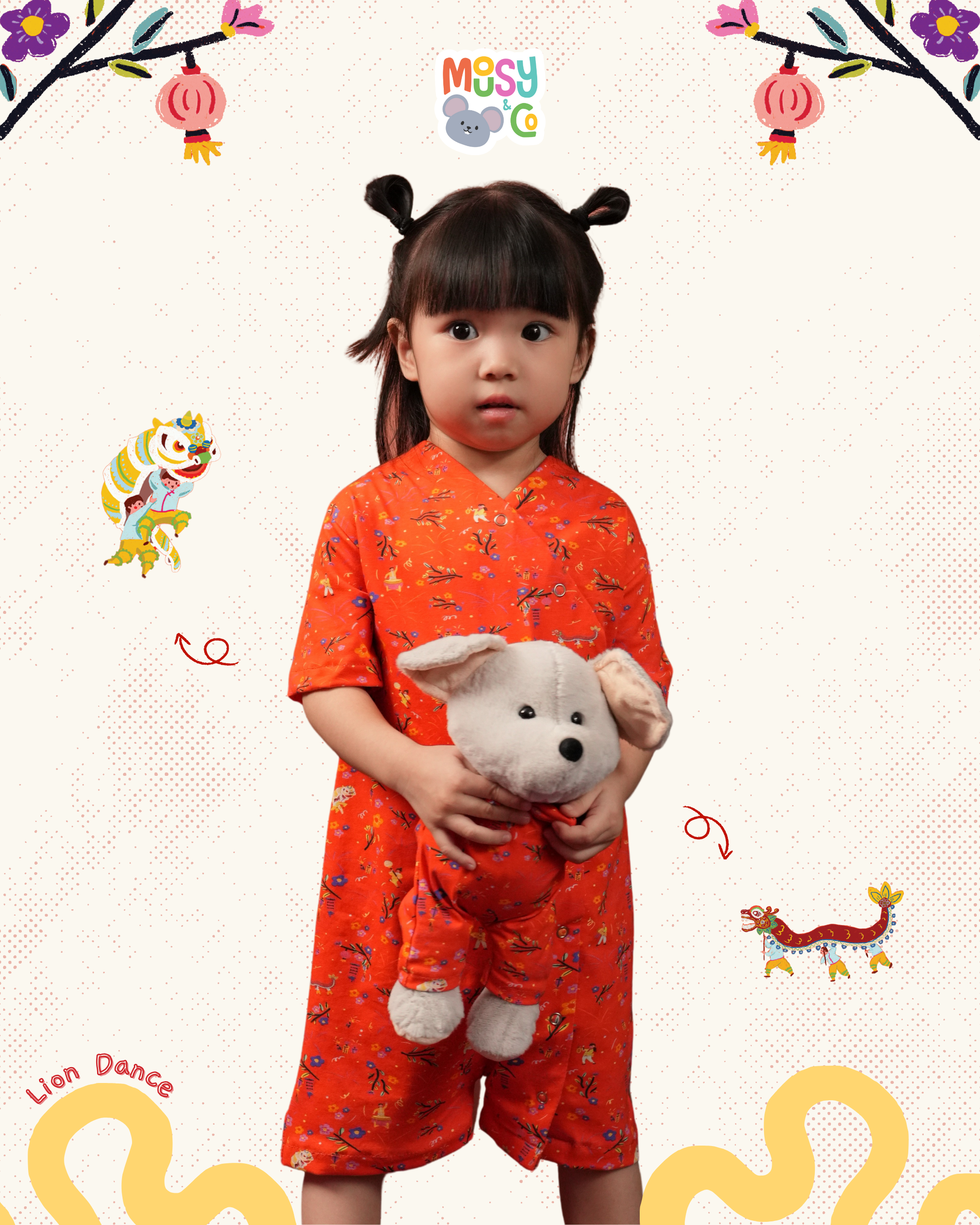 Mousy Sleepsuit in Chinese New Year Patterns