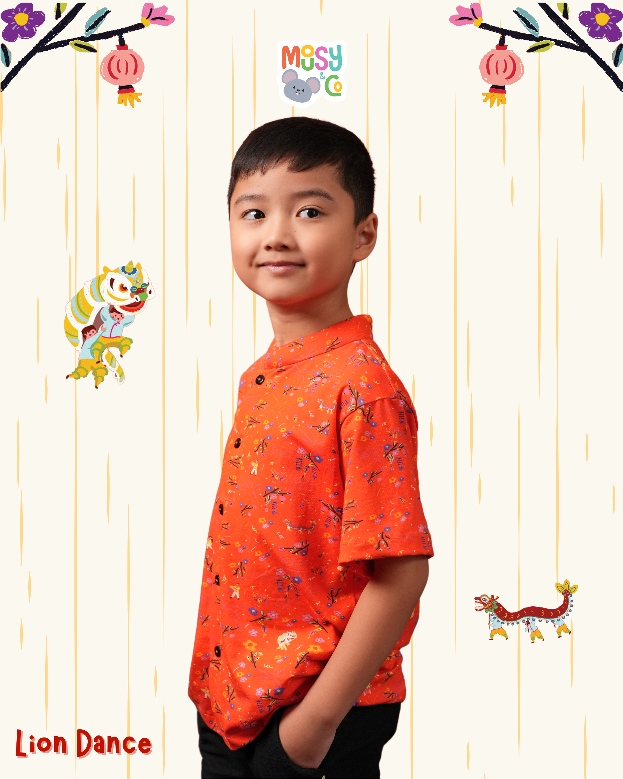 Jin Button-Up Shirt Lion Dance