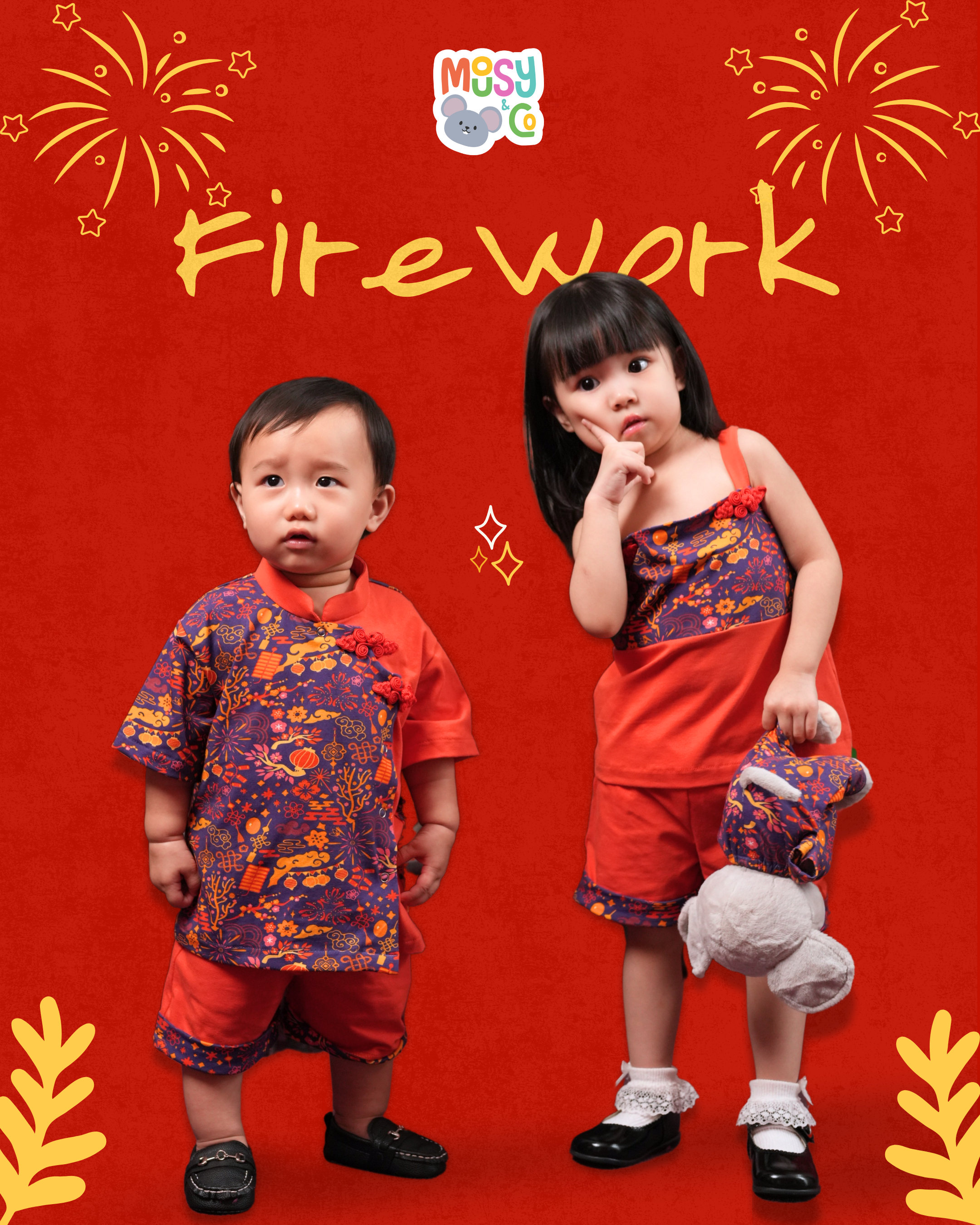 Mousy Sleepsuit in Chinese New Year Patterns