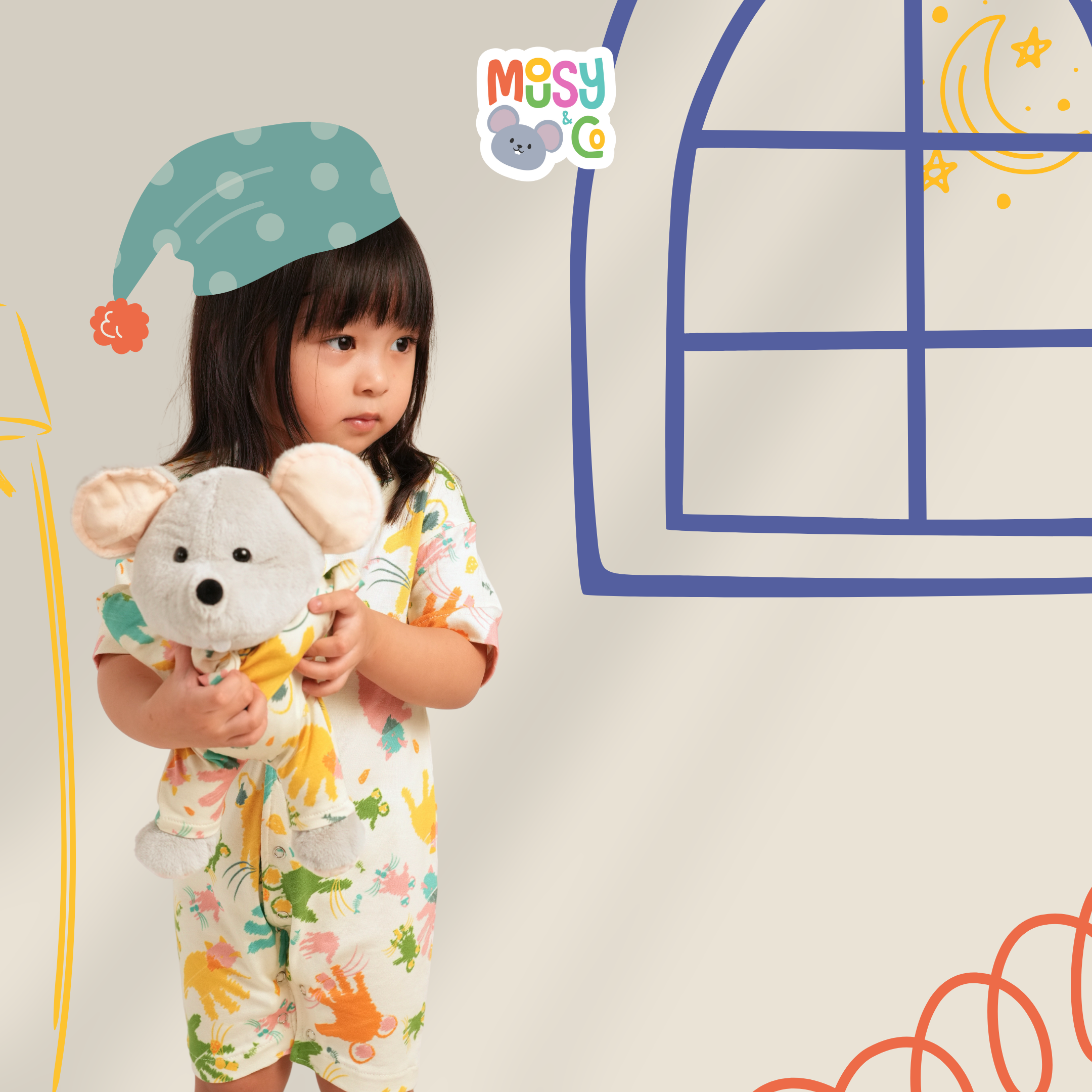 Mousy Sleepsuit in Sensory Patterns