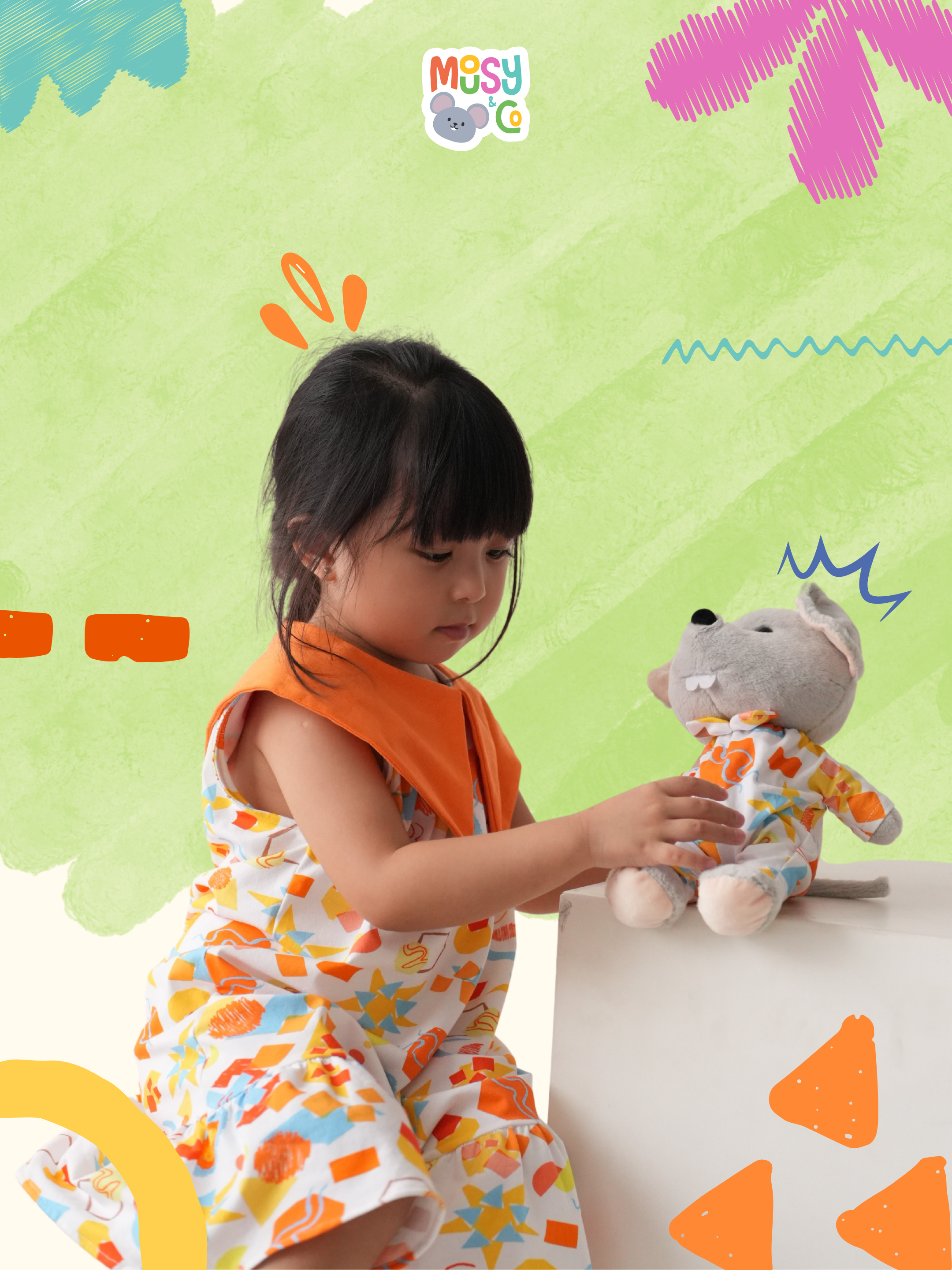 Mousy Sleepsuit in Blocks of Fun Patterns
