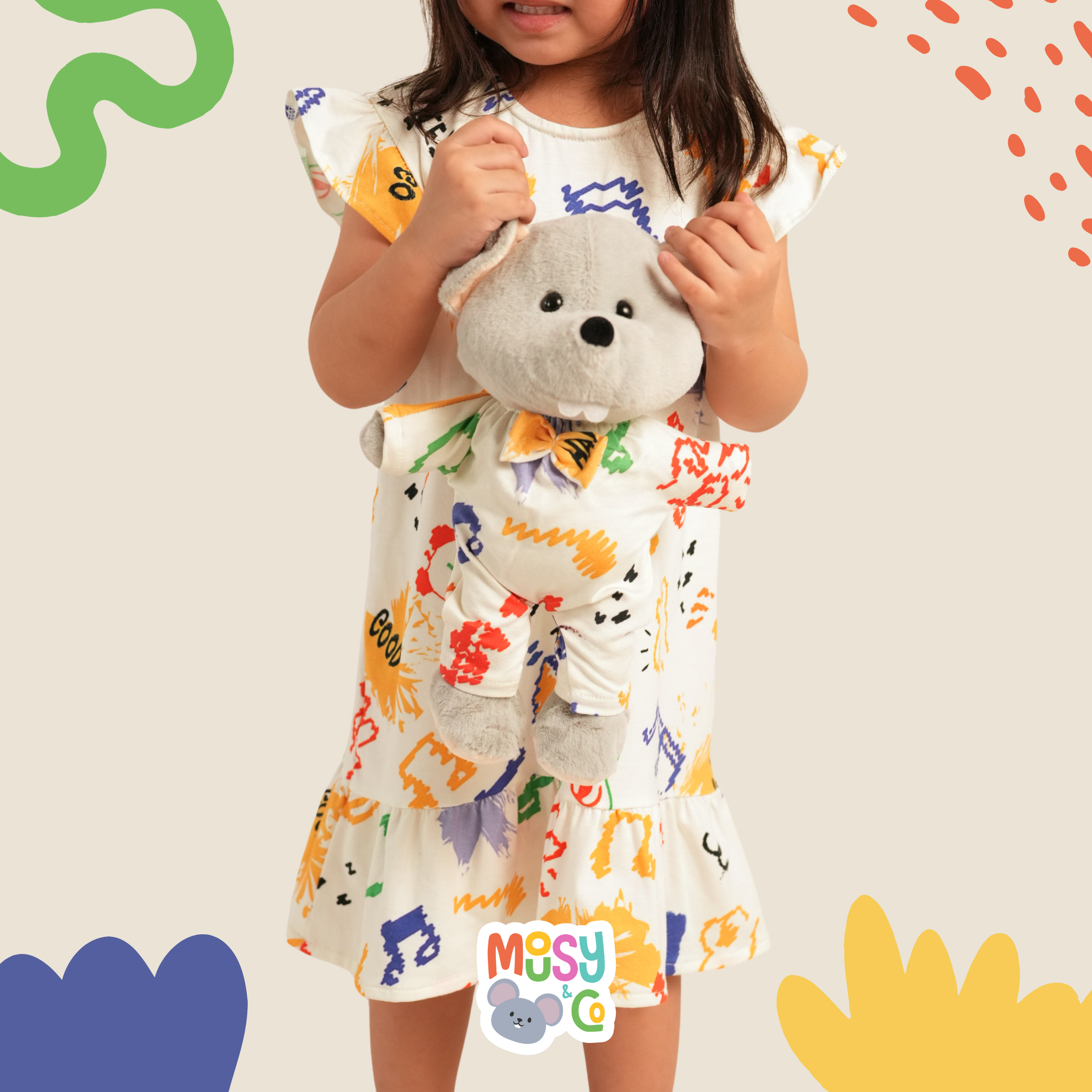 Mousy Sleepsuit in Sensory Patterns