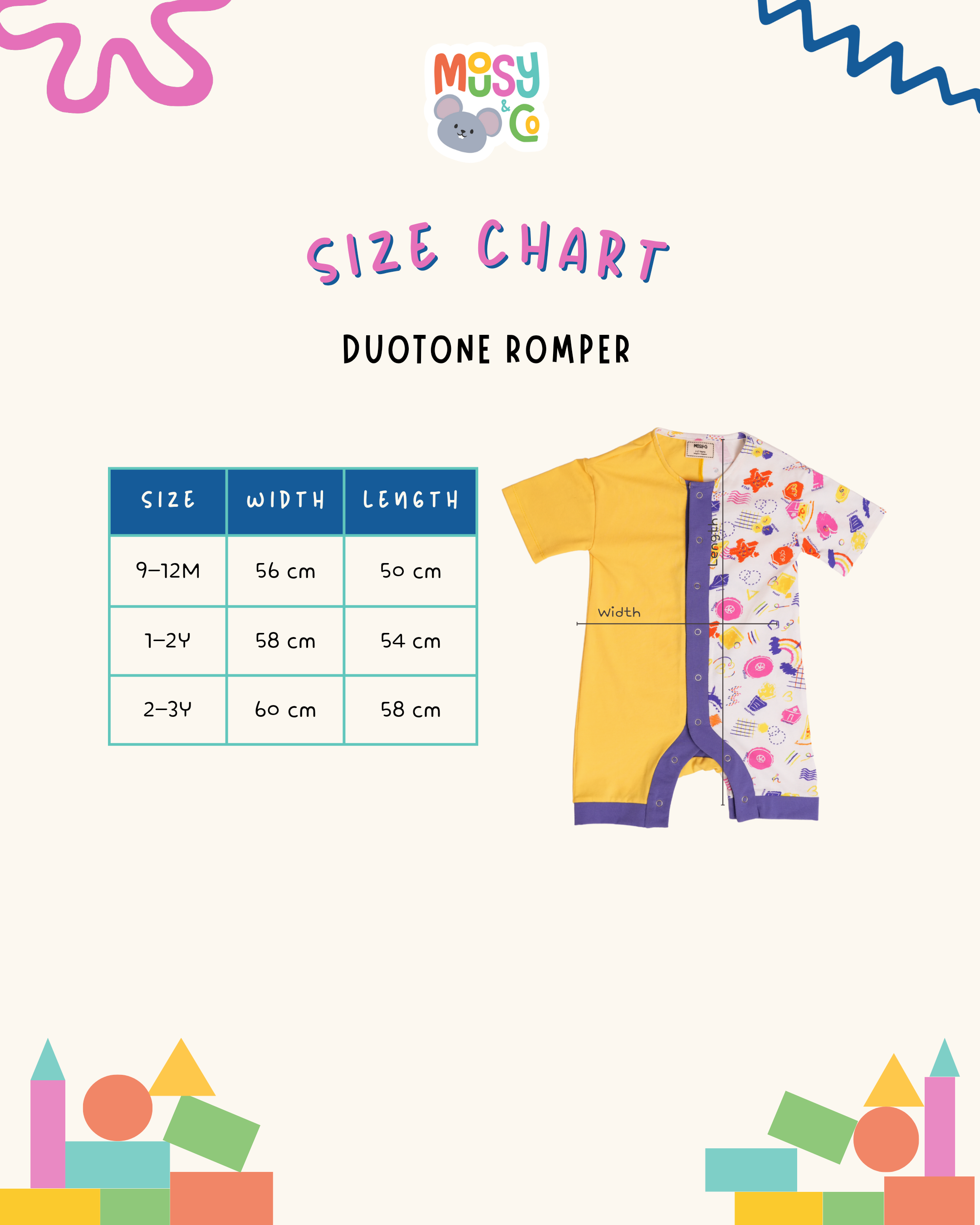 Duotone Romper Colourful Blocks